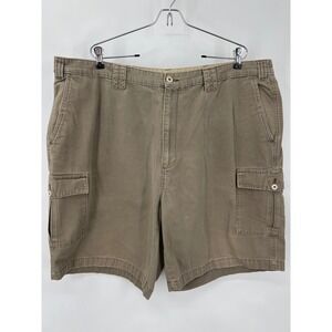 Savane Mens Cargo Shorts Khaki Brown Elastic Waist Cotton Blend Size 42
